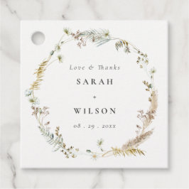 Boho Dry Palm Pampas Grass Floral Wreath Wedding Geschenkanhänger