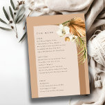 Boho Dry Palm Rust Arch Wedding Menu Card Dankeskarte<br><div class="desc">Wenn Sie weitere Anpassungen benötigen,  schreiben Sie mir bitte an yellowfebstudio@gmail.com.</div>