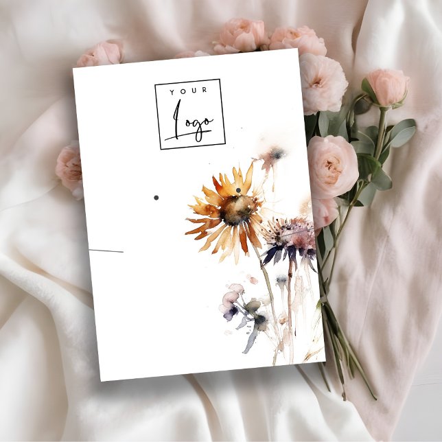 Boho Dry Wildblume Necklace Earring Logo Display Visitenkarte (Von Creator hochgeladen)