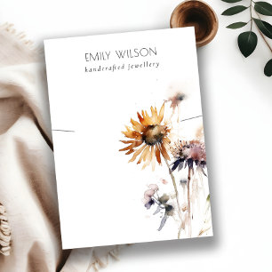 Boho Dry Wildblume Wasserfarben-Netzklammer-Displa Visitenkarte