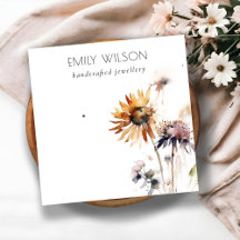 Boho Dry Wildblume Watercolor Earring Display