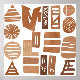 Boho Dschungel Leaf Botanischer Kunststil Einfache Poster