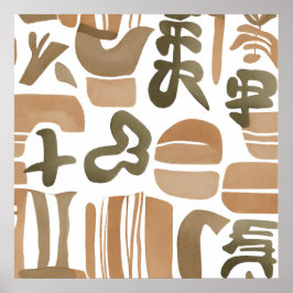 Boho Dschungel Leaf Botanischer Kunststil Einfache Poster