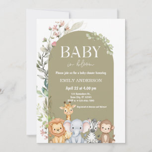Boho-Dschungel-Safari-Tiere Baby-Shower-Einladunge Einladung