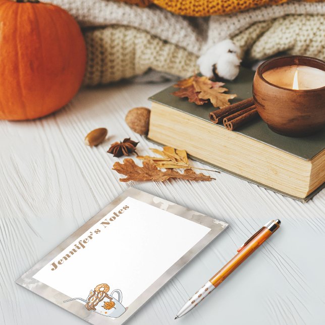 Boho dunkel Fall Thema Warmkaffee Notizblock (Boho dark Fall theme warm coffee custom Notes)