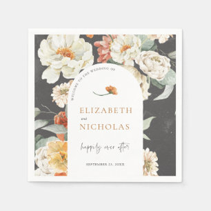 Boho-Dunkle-Floral-Botanische-Hochzeit Serviette