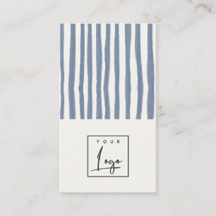 Boho Dunstig Blau Aquarell Handgezeichnete Streife Visitenkarte