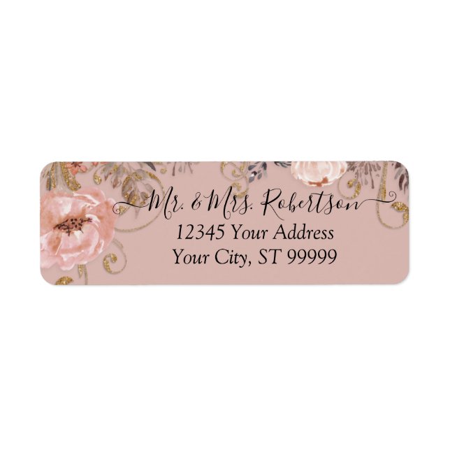 BOHO Dusto Rose Blush Wasserfarbenfall Goldflora (Vorne)