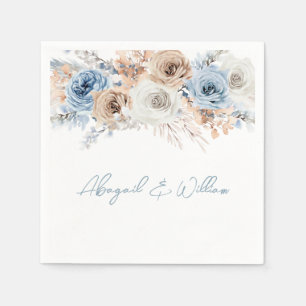 Boho Dusty Blue: Bohemische Hochzeitsempfehlung fü Serviette
