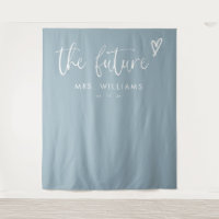 Boho Dusty Blue Brautparty Foto Stand Hintergrund