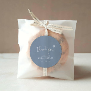 Boho Dusty Blue Danke Hochzeitsdusche Geschenk Runder Aufkleber