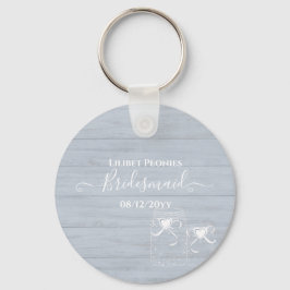 BOHO Dusty Blue Driftwood Mason Jars Wedding Schlüsselanhänger