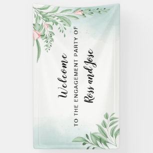 Boho Dusty Blue Engagement Party Begrüßung Banner