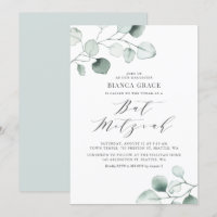 Boho Dusty Blue Eucalyptus Blätter Bat Mitzvah
