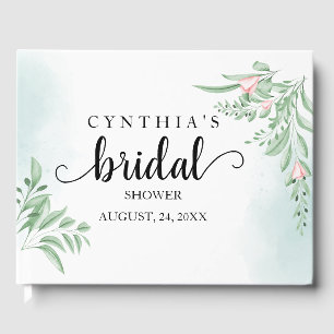 Boho Dusty Blue Eucalyptus Brautparty Gästebuch