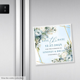 Boho Dusty Blue & Eukalyptus Speichern Sie das Dat Magnet