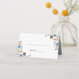 Boho Dusty Blue Green Rustic Floral Wedding Platzkarte