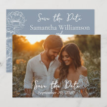 Boho Dusty Blue Moderne Elegante Minimalistische H