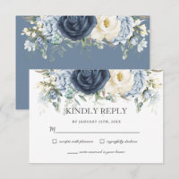 Boho Dusty Blue Navy Elfenbeinblütenhochzeit