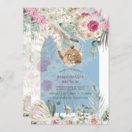 BOHO Dusty Blue Pampas Grass TEA PARTY Dusche