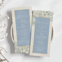 Boho Dusty Blue Wedding Program Programm