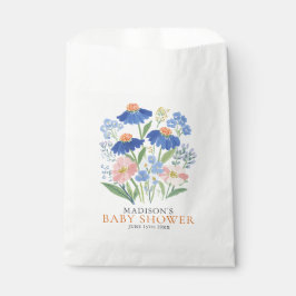 Boho Dusty Blue Wildflower Baby in Bloom Geschenktütchen