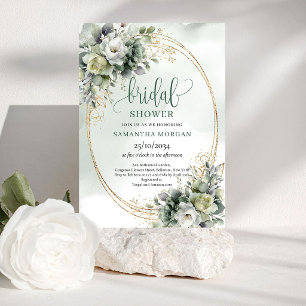 Boho Dusty Green Eukalyptus Brautparty-Einladung Einladung