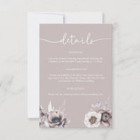 Boho Dusty Mauve Details Hochzeitskarte