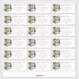 Boho Dusty Pink Floral Wedding Guest Address Aufkleber
