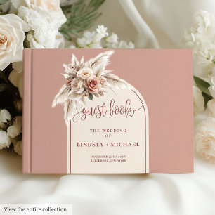 Boho Dusty Pink Pampas Floral Wedding Arch Wedding Gästebuch