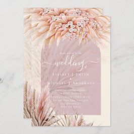 BOHO Dusty Rose Coral PAMPAS GRASS Hochzeit Einladung
