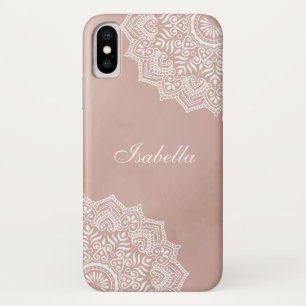 Boho Dusty Rose Mandala Individuelle Name Case-Mate iPhone Hülle