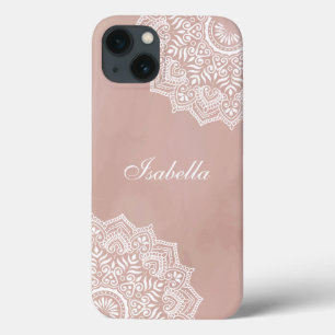 Boho Dusty Rose Mandala Individuelle Name Case-Mate iPhone Hülle