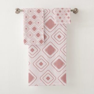 Boho Dusty Rose Tribal Geometric Aztec Muster Badhandtuch Set