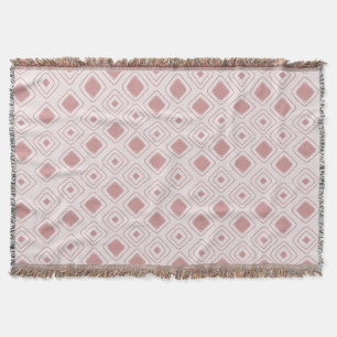 Boho Dusty Rose Tribal Geometric Aztec Muster Decke