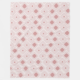 Boho Dusty Rose Tribal Geometric Aztec Muster Fleecedecke