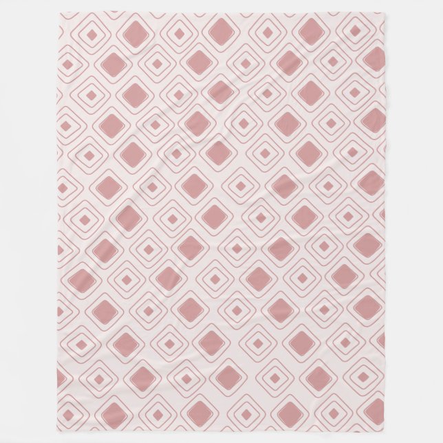 Boho Dusty Rose Tribal Geometric Aztec Muster Fleecedecke (Vorderseite)