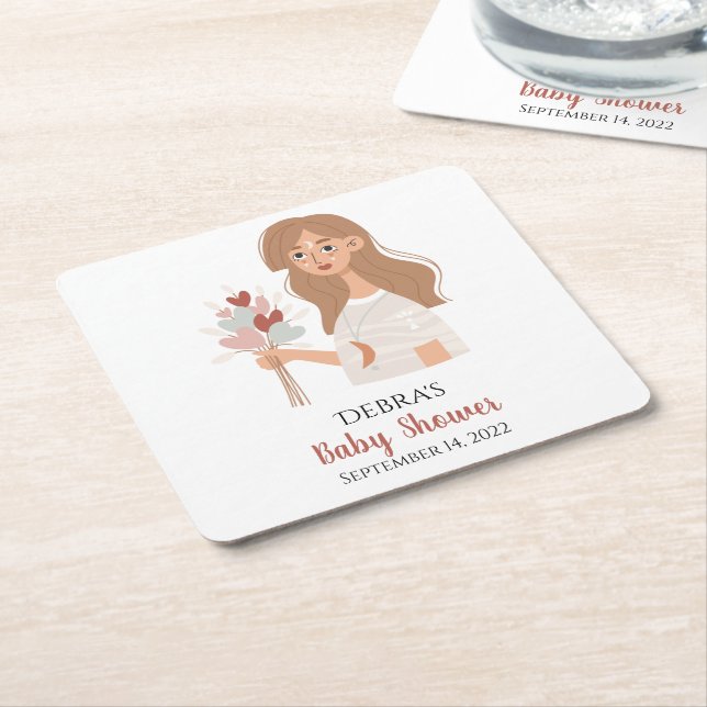 Boho Earth Mutter Strauß von Herzen anpassen Rechteckiger Pappuntersetzer (angewinkelt)