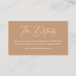 Boho Earth Tone Details Hochzeitsskala Begleitkarte
