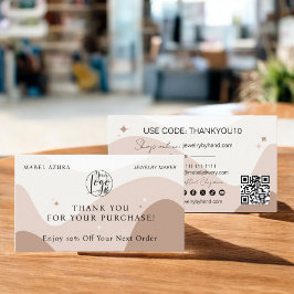 Boho earth tone Jewelier Maker Qr Logo Rabattkarte