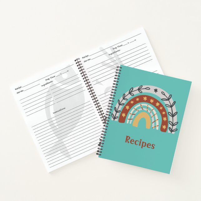 Boho Earth Tone Rainbow Notizbuch (Innenseite)