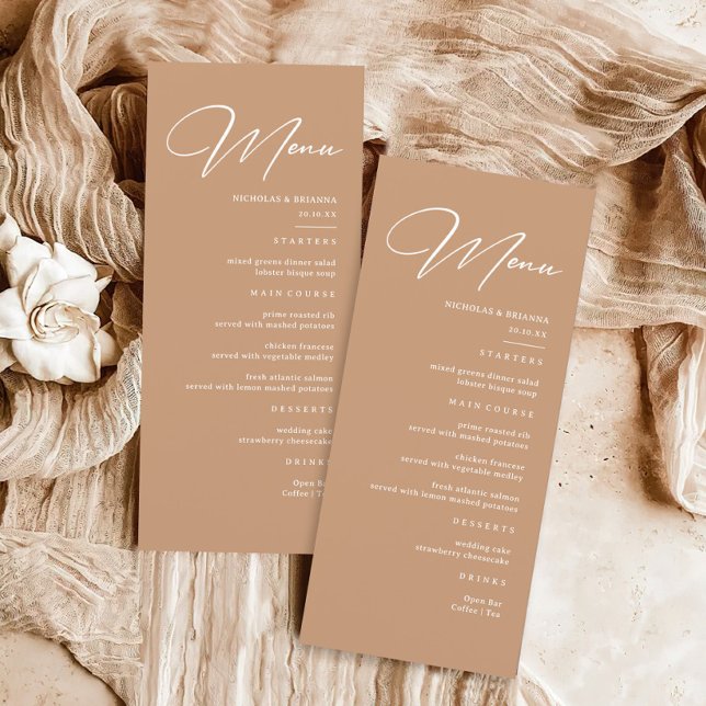 Boho Earth Tone Wüstenhochzeit Menükarte (Von Creator hochgeladen)