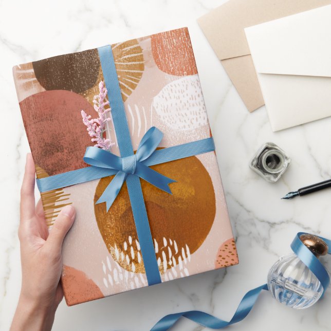 Boho Earth Tones Terracotta Abstract Pattern Geschenkpapier (Schenken)