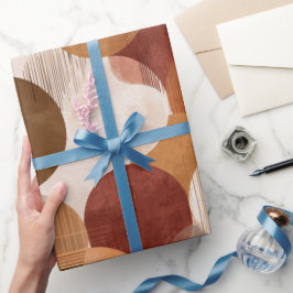 Boho Earth Tones Terracotta Geometric Pattern Geschenkpapier
