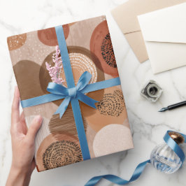 Boho Earth Tones Terracotta Geometric Pattern Geschenkpapier