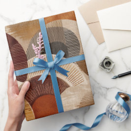 Boho Earth Tones Terracotta Geometric Pattern Geschenkpapier