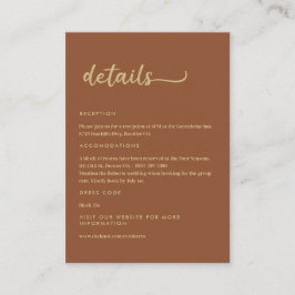 Boho Earth Tones Trendy Script Begleitkarte