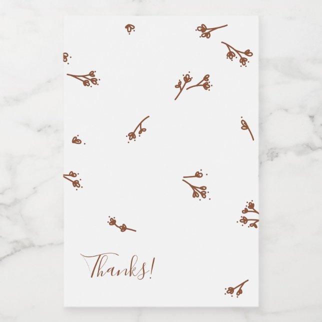 Boho Earthy Botanical Elegant Ivory Lebensmitteletikett (Einzelnes Label)