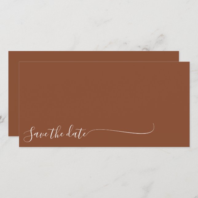 Boho Earthy Botanical Elegant Ivory Save The Date (Vorne/Hinten)