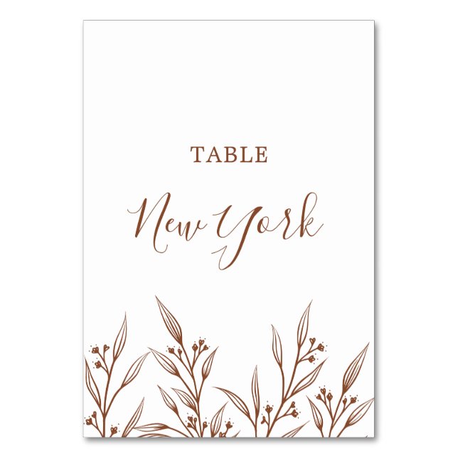 Boho Earthy Botanical Elegant Ivory Tischnummer (Vorderseite)